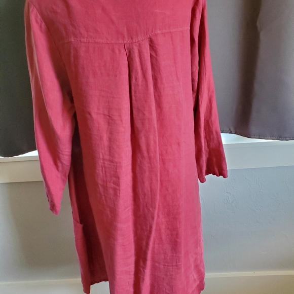 Cut Loose long sleeve linen dress with pockets. Oversized. - Picture 4 of 4